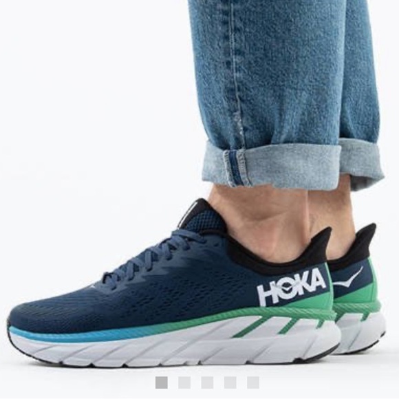 Hoka One One Other - Hoka One One Clifton 7 Running Shoe 1110508 Moonlit Ocean Anthracite Mens Sz 11